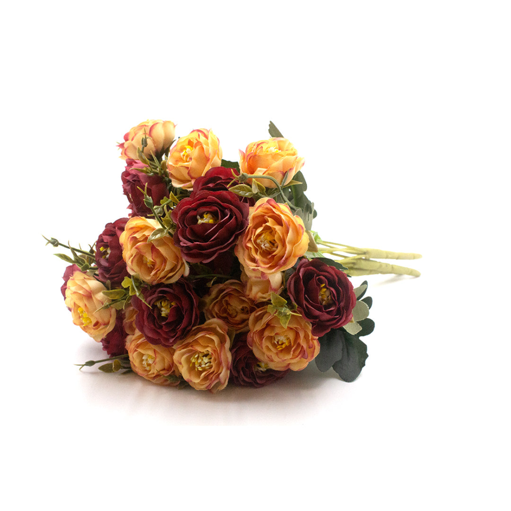 Rose Artificial Flower Bunch without Pot for Home Decoration (Pack of 3) - Image 2