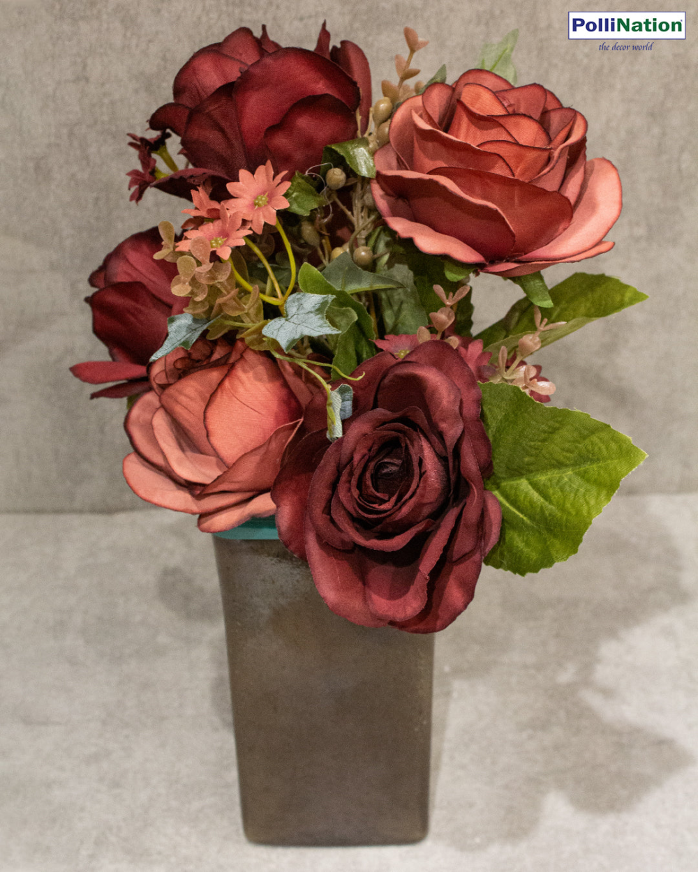 Pollination Rose Artificial Flower Bunch Without Pot For Home Decoration (Pack of 1, 7 Inch) - Image 6