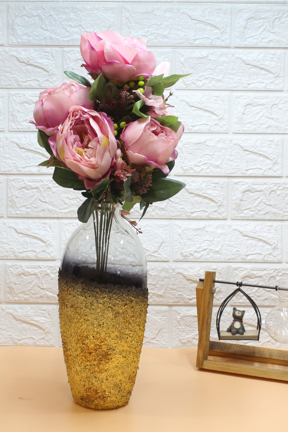 Pollination Luxurious Artificial Peony Flower Bunch Without Pot - Image 5