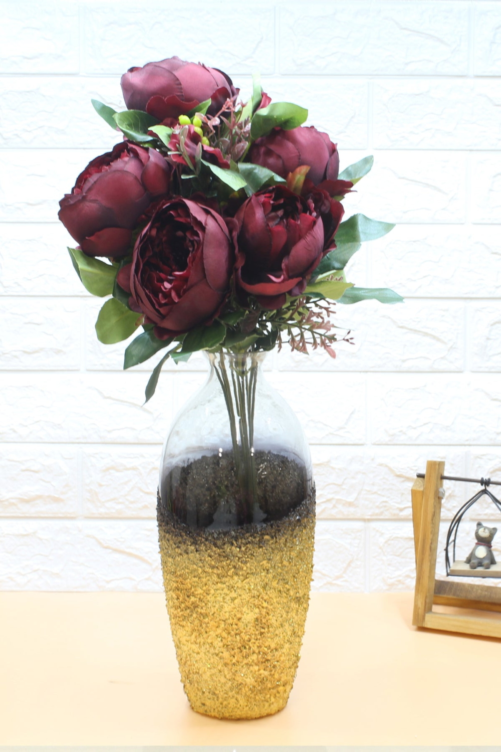 Pollination Luxurious Artificial Peony Flower Bunch Without Pot - Image 4