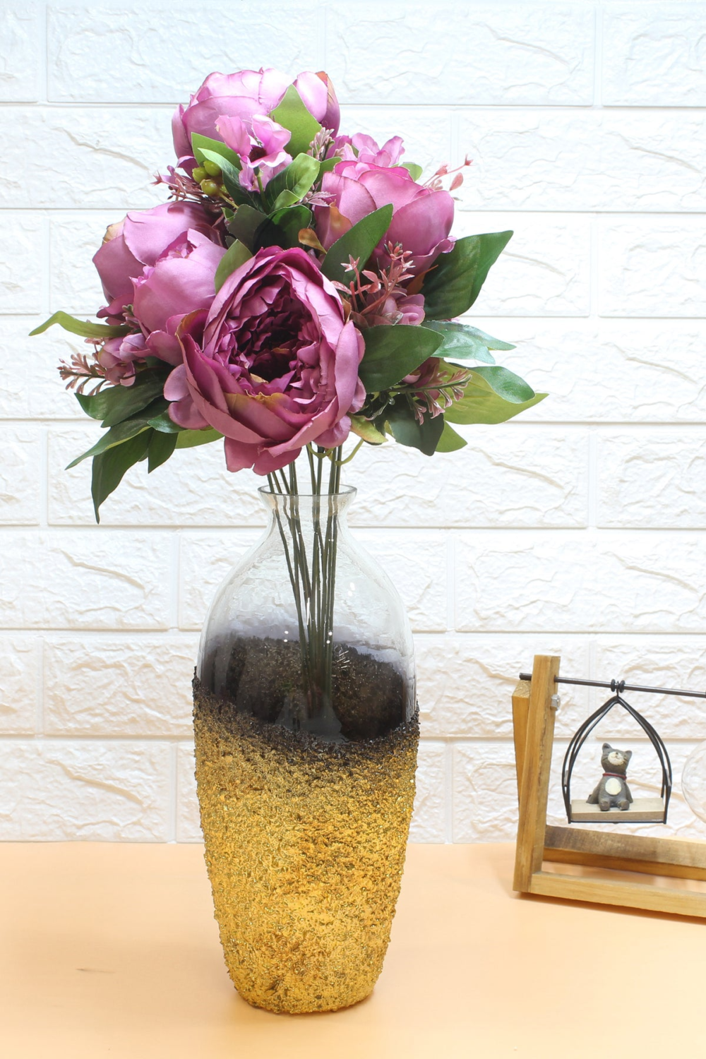 Pollination Luxurious Artificial Peony Flower Bunch Without Pot - Image 3