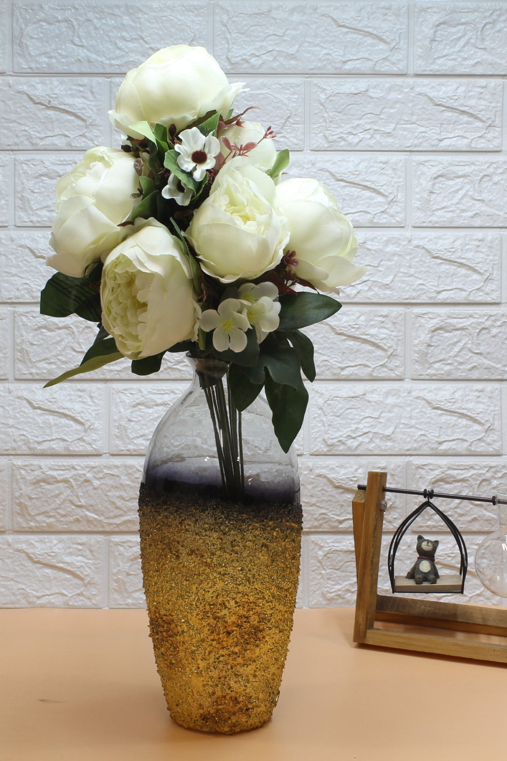Pollination Luxurious Artificial Peony Flower Bunch Without Pot - Image 2