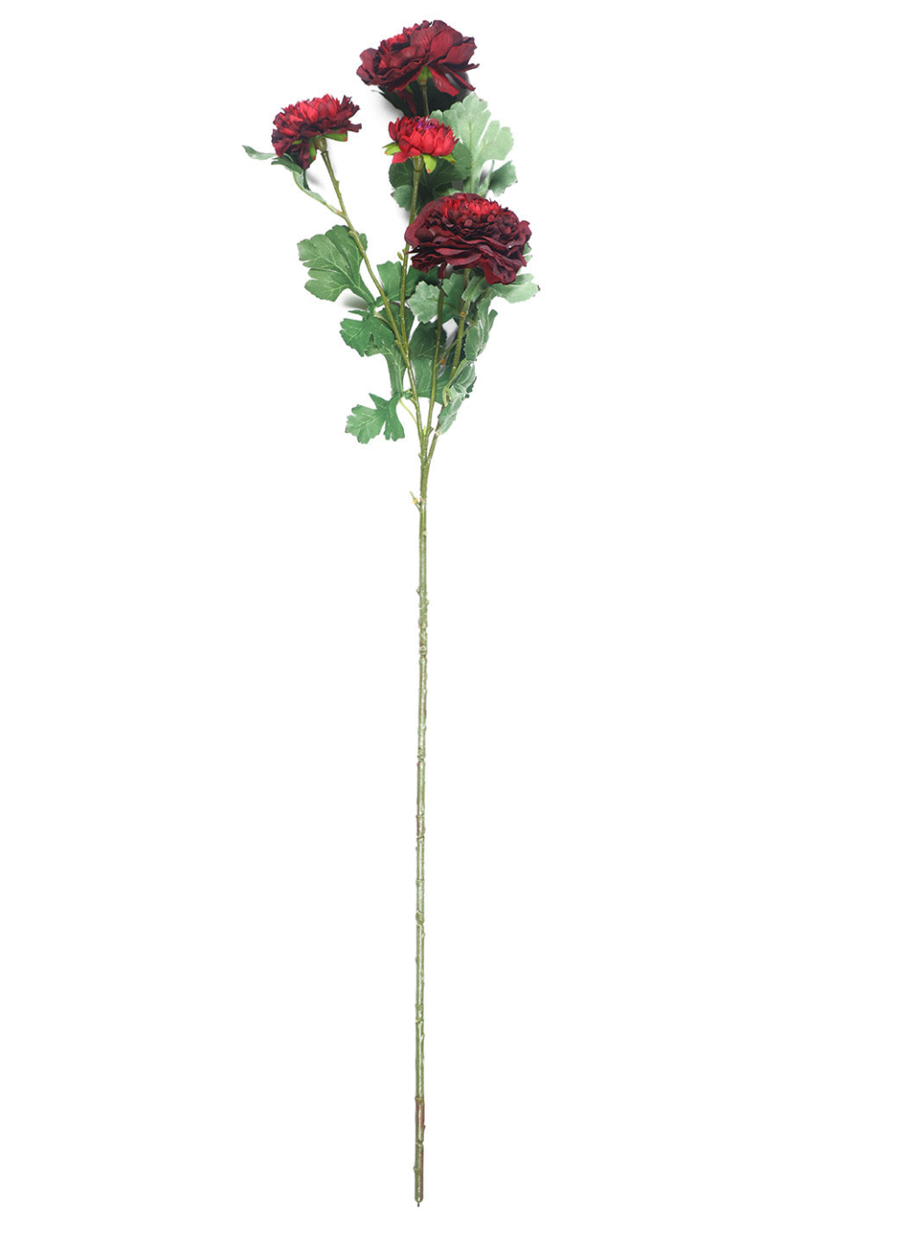 Pollination Artificial Maroon Peony Flower Stick Without Pot (Pack of 2) - Image 4