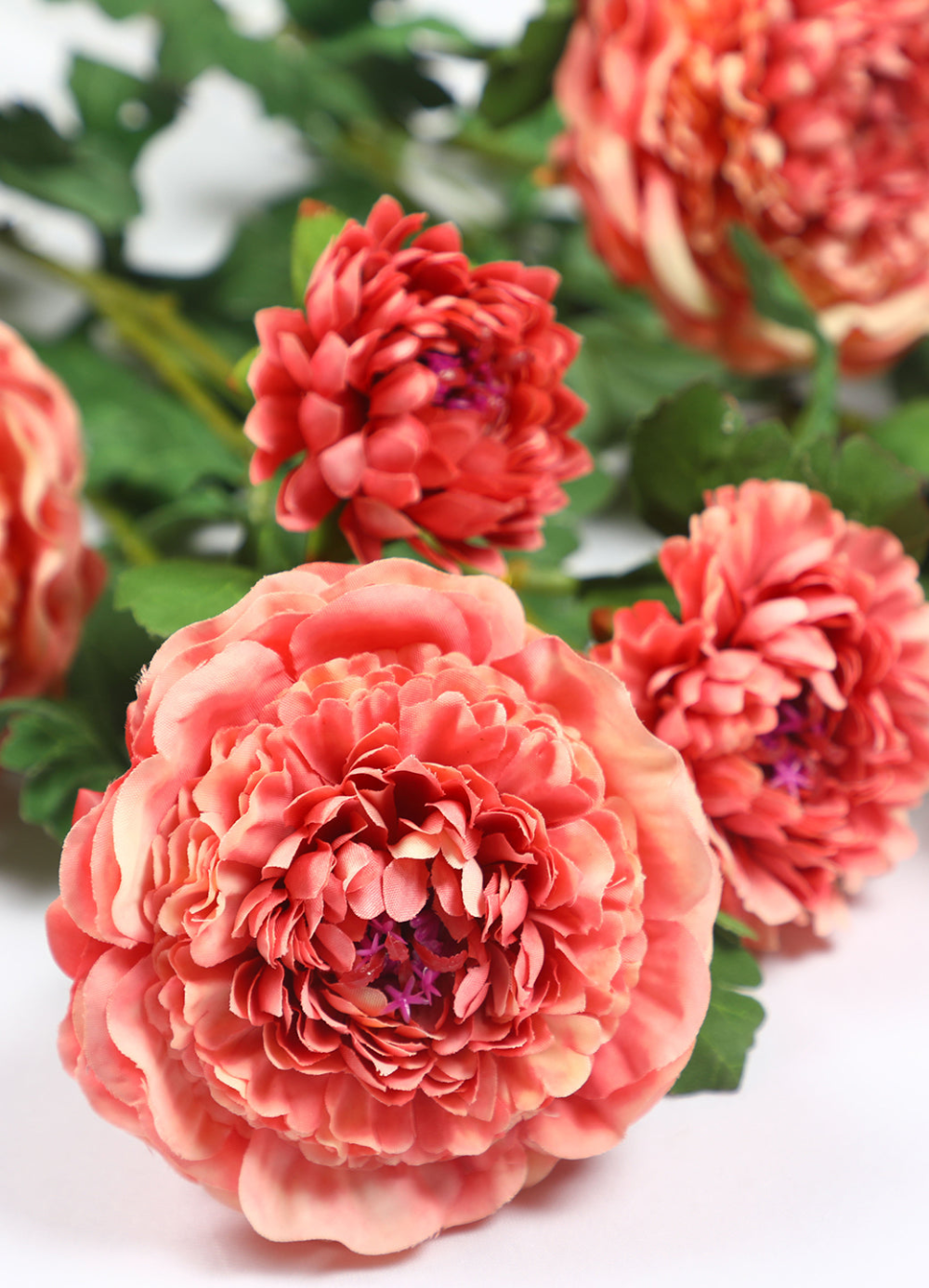 Pollination Artificial Maroon Peony Flowers Without Pot (Pack of 2) - Image 4