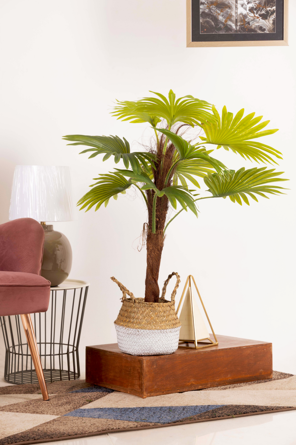 Pollination Artificial Raffix Palm Plant - Infuse Your Space With Tropical Serenity- 3FT