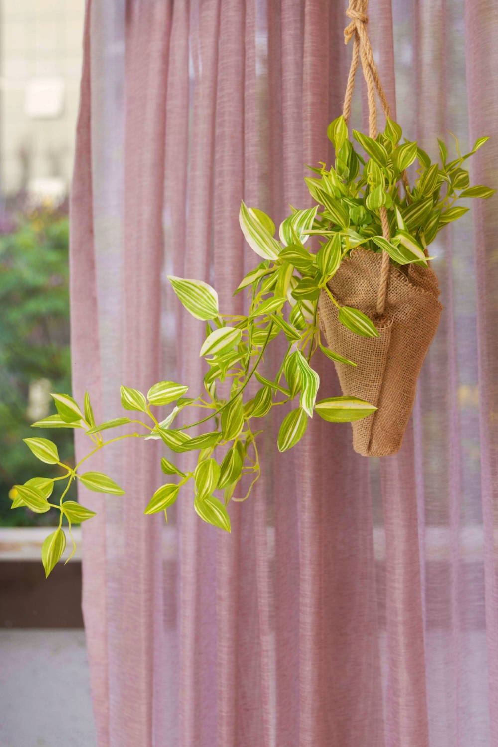 Pollination Artificial Hanging Maple Creeper Bonsai In Jute Bag For Balcony (Pack Of 1) - Image 3