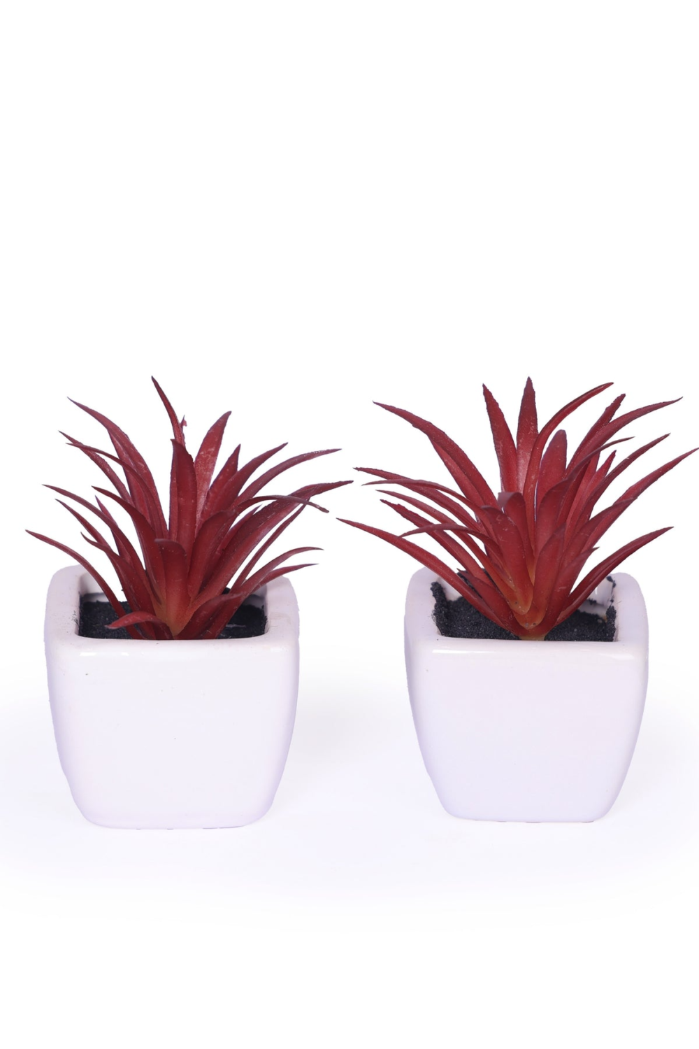 Artificial Red Succulent Bonsai Flower Plant With Ceramic Pot Pack Of 2 - Image 2