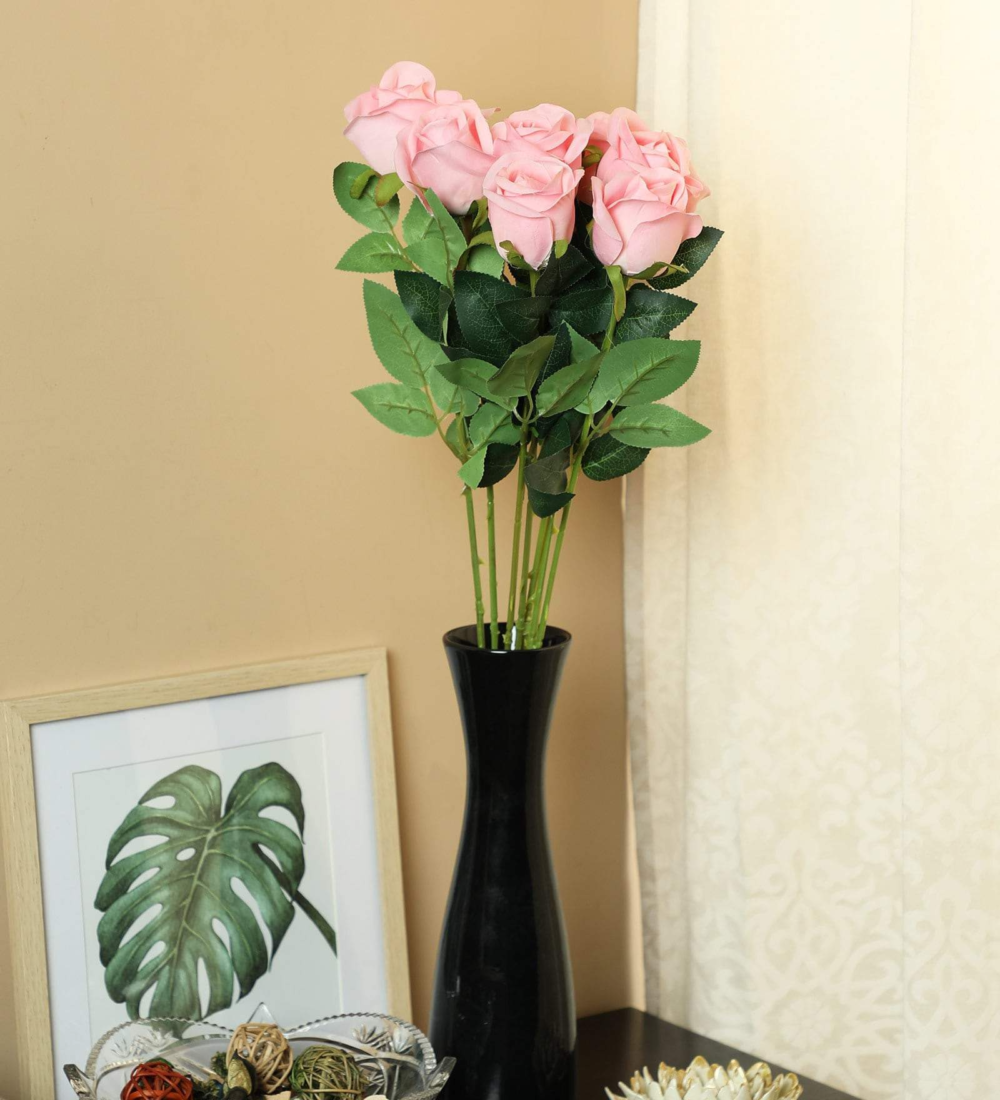 PolliNation Stunning Rose Artificial Flower For Home (Pack of 7, 25 Inch) - Image 2