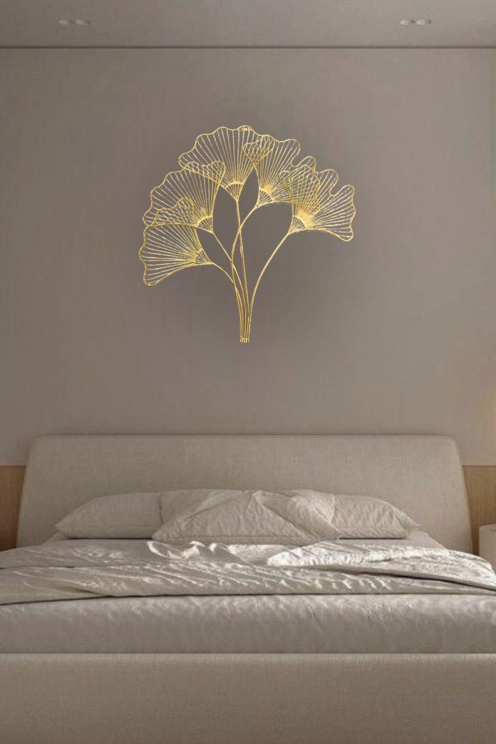 Pollination Golden Ginkgo Leaf Metal Wall Art