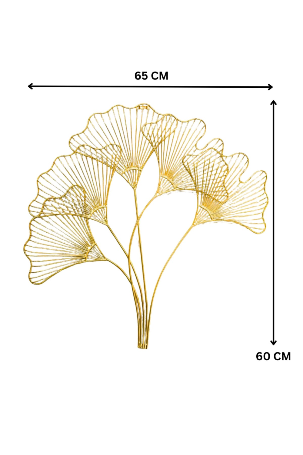 Pollination Golden Ginkgo Leaf Metal Wall Art - Image 2