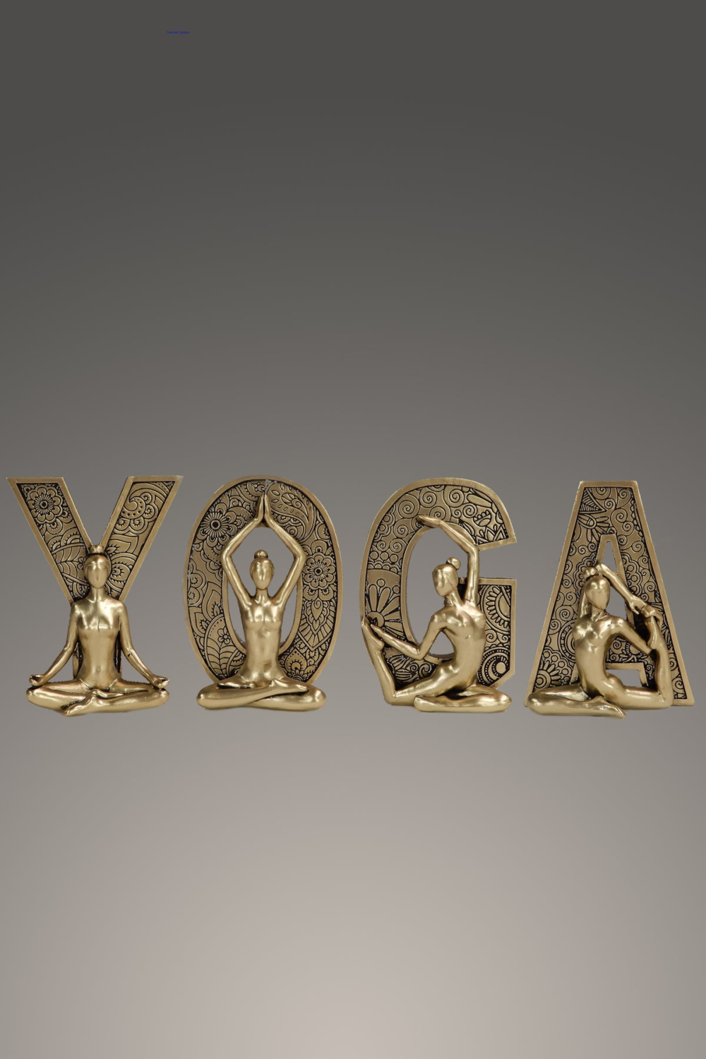 Resin Gold Yoga Spiritual Decor - Set of 4 Yoga Letters Statues Ornaments for Your Home Or office Decor - Image 3