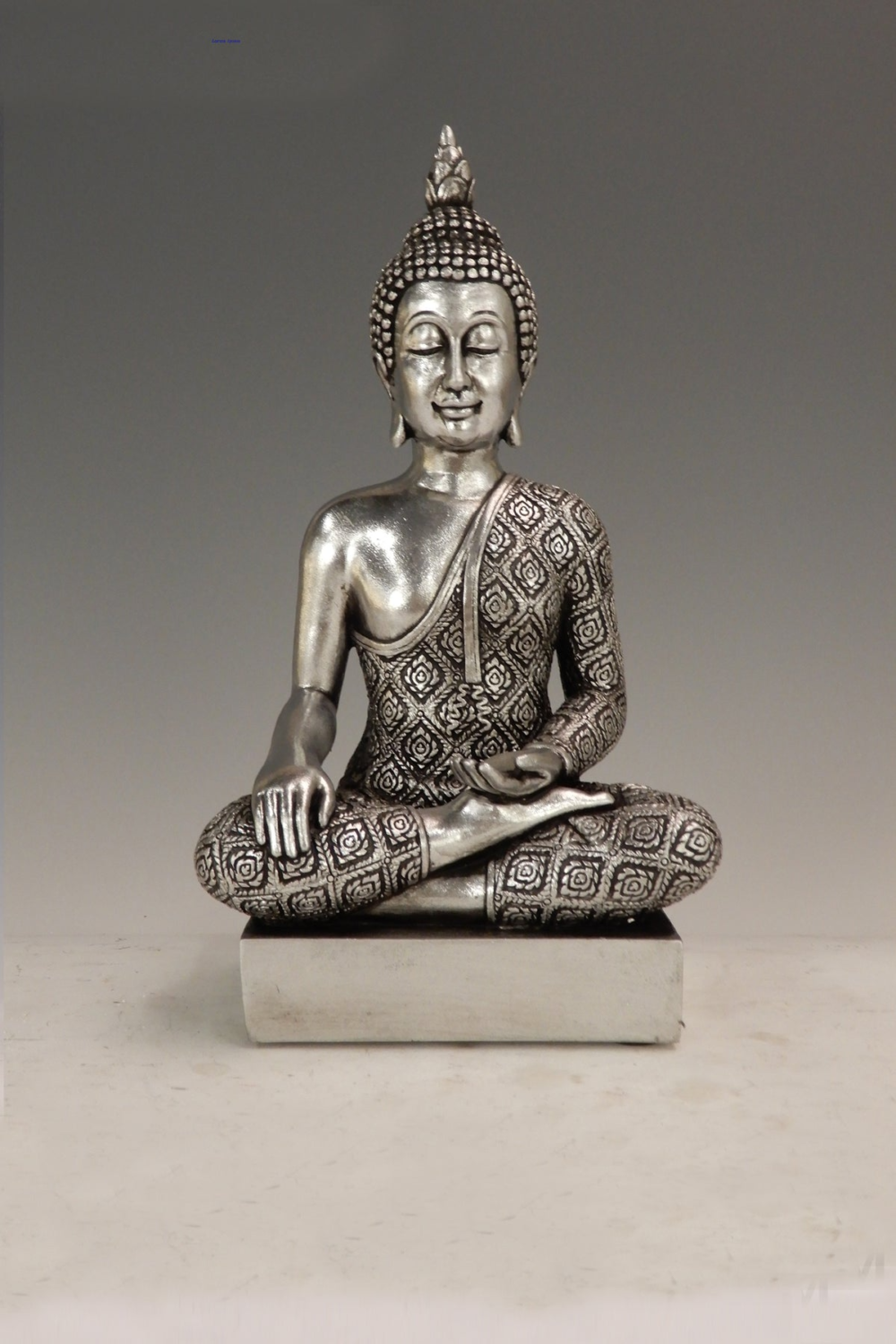 Silver Colour Gautam Buddha Bhumisparsha Mudra Of Statue For Your Home