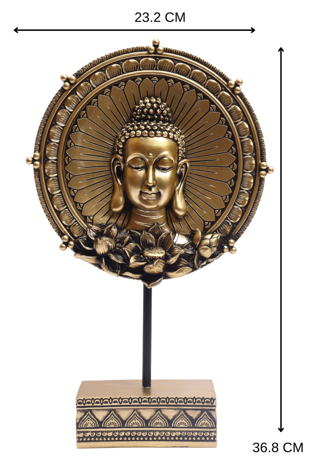Lord Buddha Face On The Golden Base Of Stand for Your Home Or Office Decor - Image 2