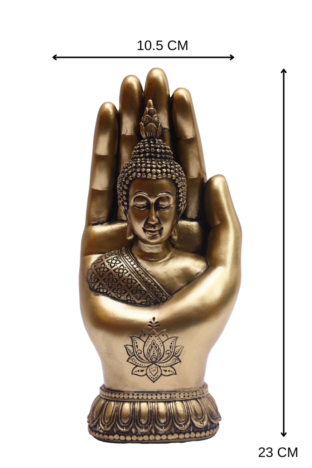Gautam Buddha Face Statue On Hand for Your Home Or Office Decor - Image 2