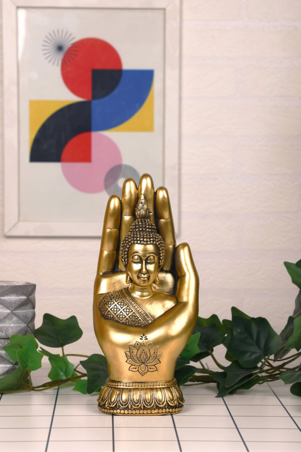 Gautam Buddha Face Statue On Hand for Your Home Or Office Decor
