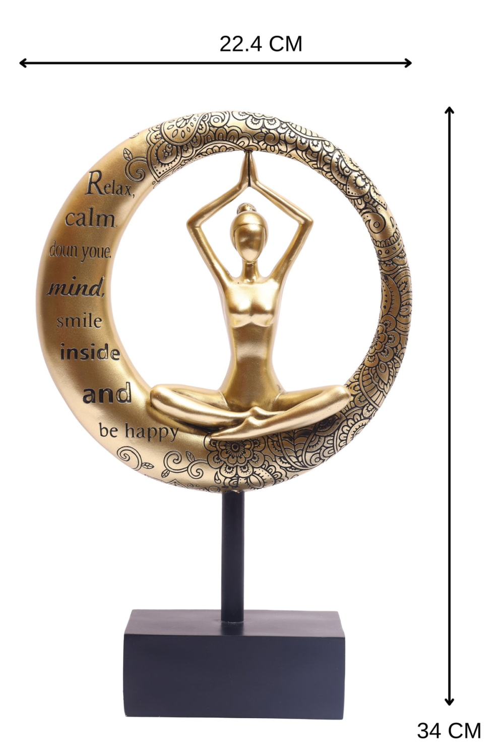 Modern Abstract Art Resin Namaskar Asana Yoga Pose Lady Statue for Your Home Or Office Decor - Image 2