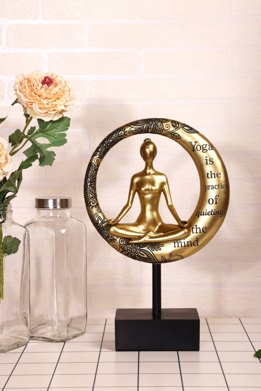 Modern Abstract Art Resin Meditation Yoga Pose lady Statue For Your Home Or Office Decor
