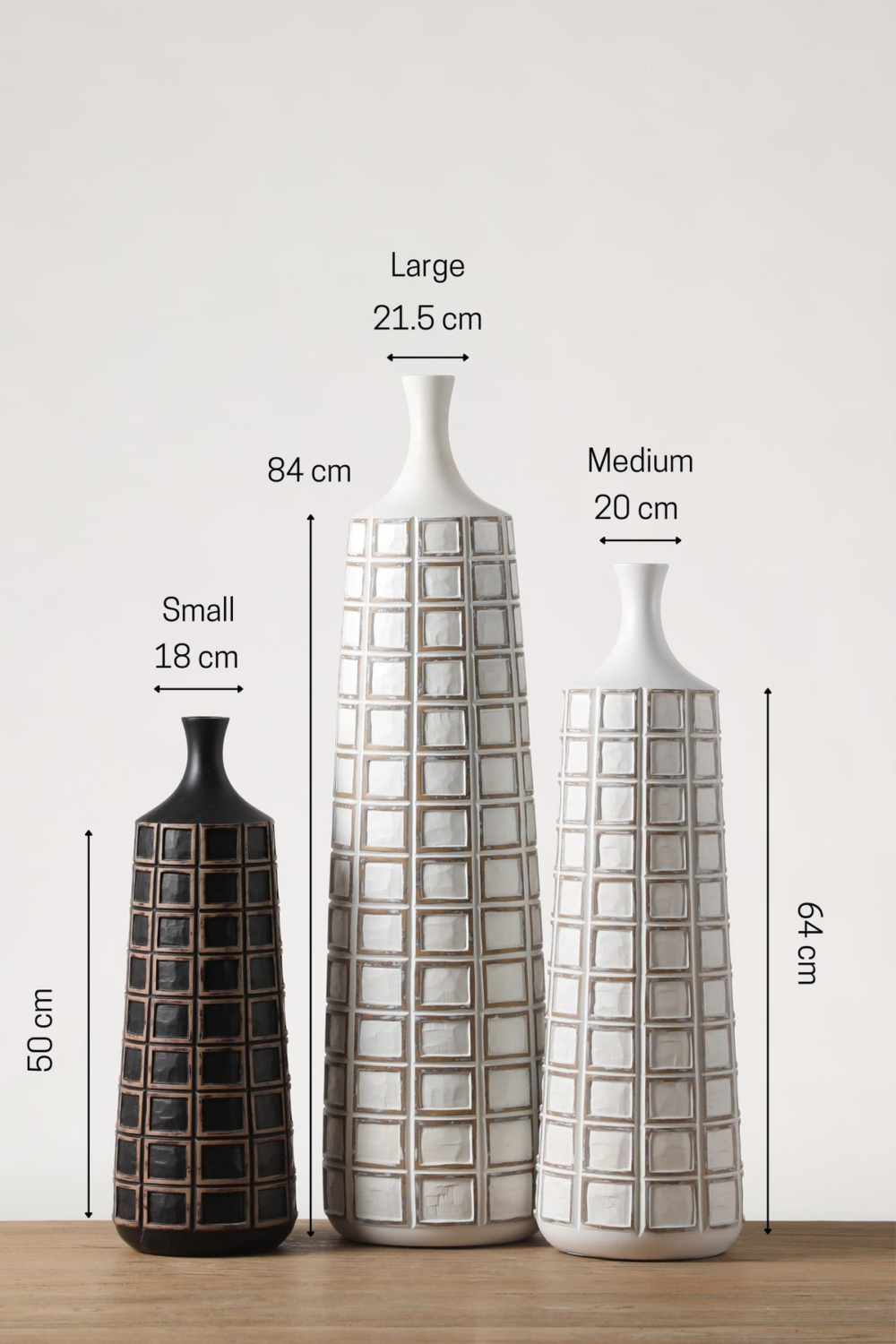 Square Pattern Tall Resin Vase For Your Home Or Office Decor - Image 2