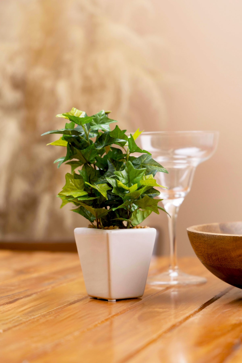 Pollination Artificial White Green Bonsai Plant With Pot - Image 7