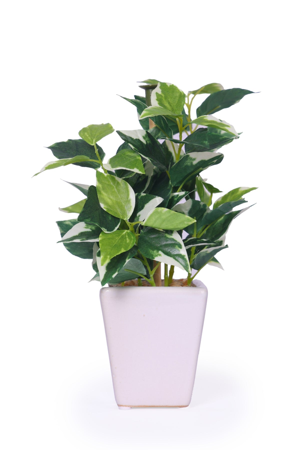 Pollination Artificial White Green Bonsai Plant With Pot - Image 10