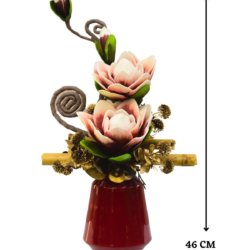 Red Metal Pot Flower Arrangement - Image 2