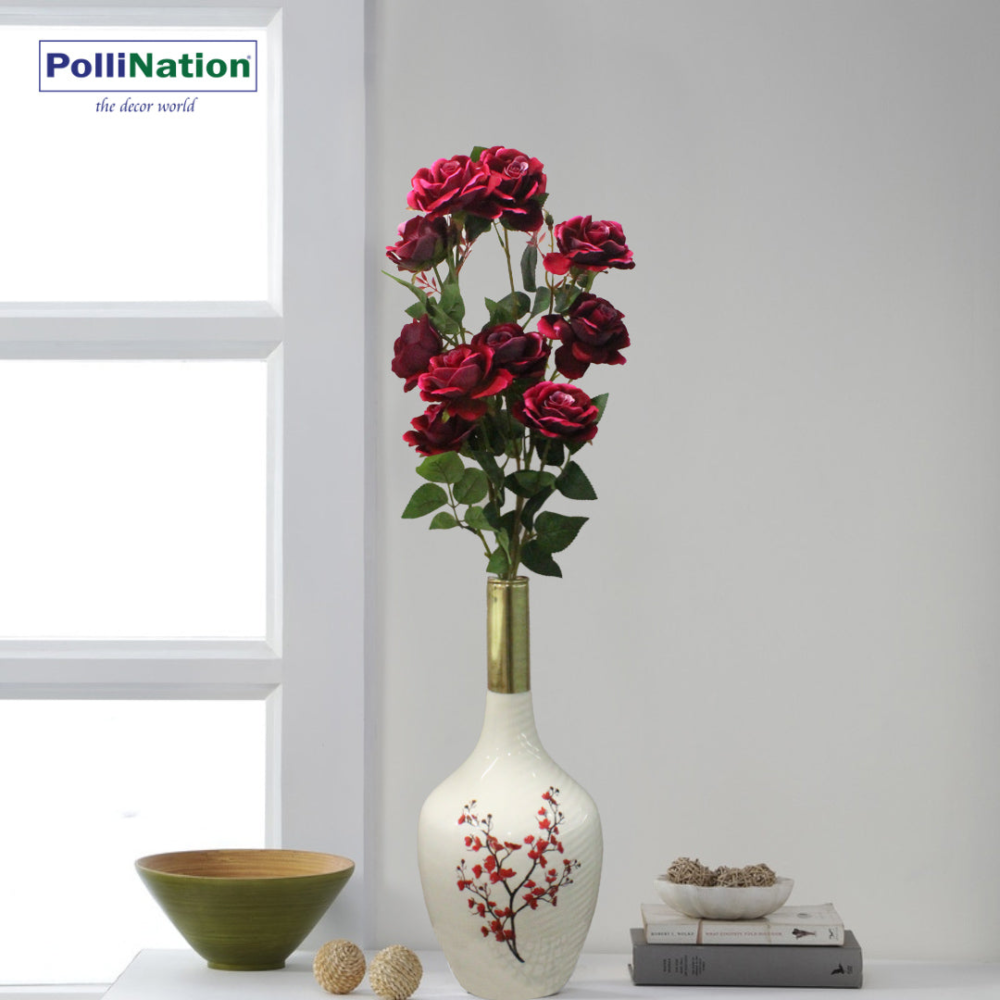 Pollination Stunning Rose Artificial Flower ( Pack of 2) - Image 3
