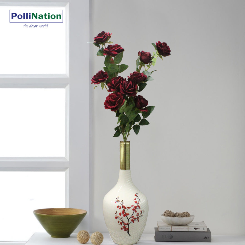 Pollination Stunning Rose Artificial Flower ( Pack of 2)