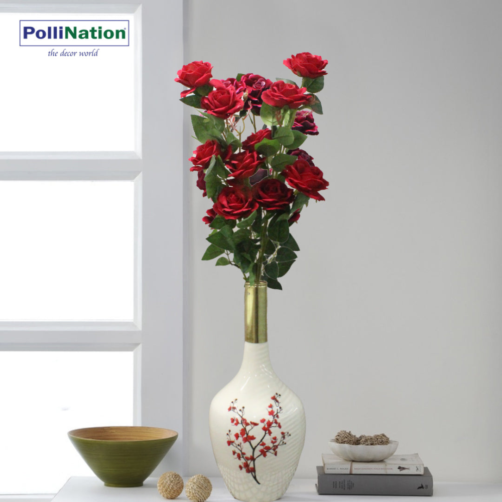 Pollination Stunning Rose Artificial Flower ( Pack of 2) - Image 2