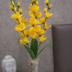 Pollination Attractive Artificial Gladiolus Flower Stick Without Pot For Home Decoration (Pack Of 1), Artificial Flowers For Home Decoration - Image 2