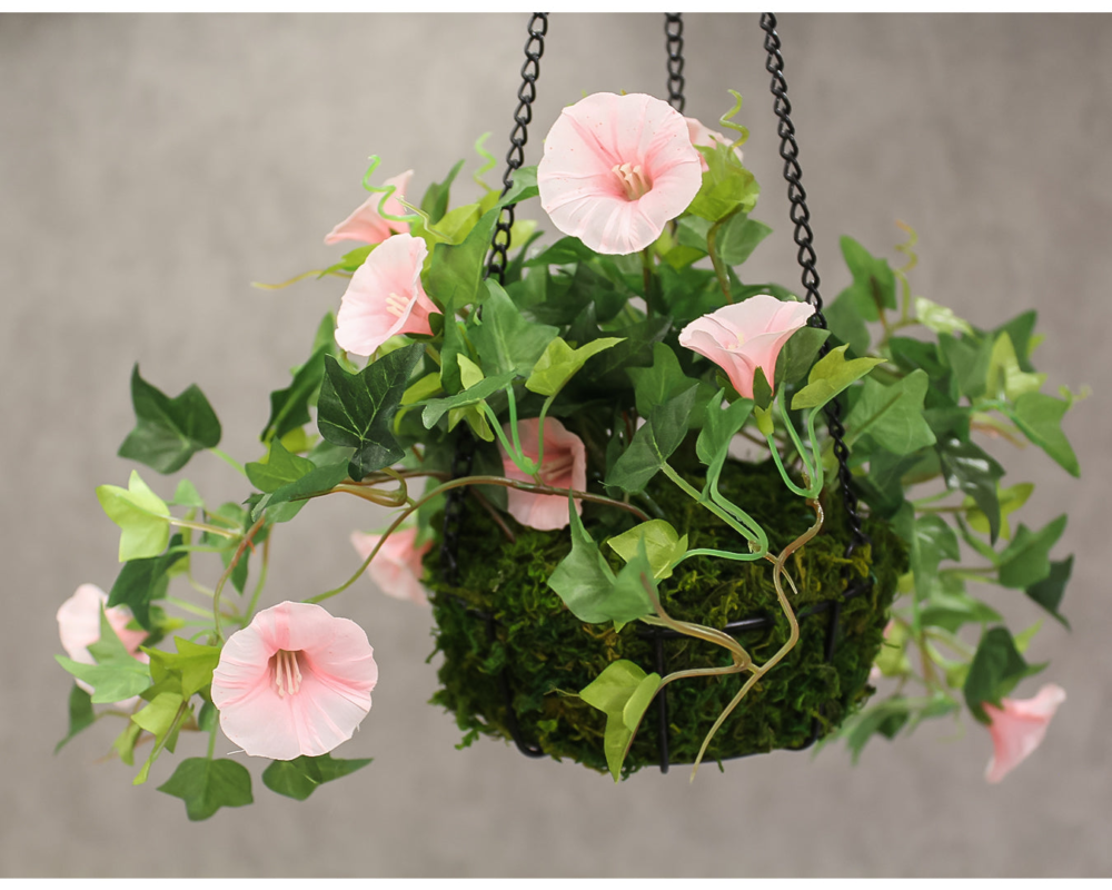 Pollination Artificial Hanging Flower Purple Morning Glory Creeper with Hanging Metal stand For Balcony Garden Decoration ( Pack Of 1, 40 CM) - Image 13